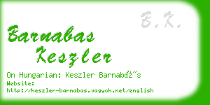 barnabas keszler business card